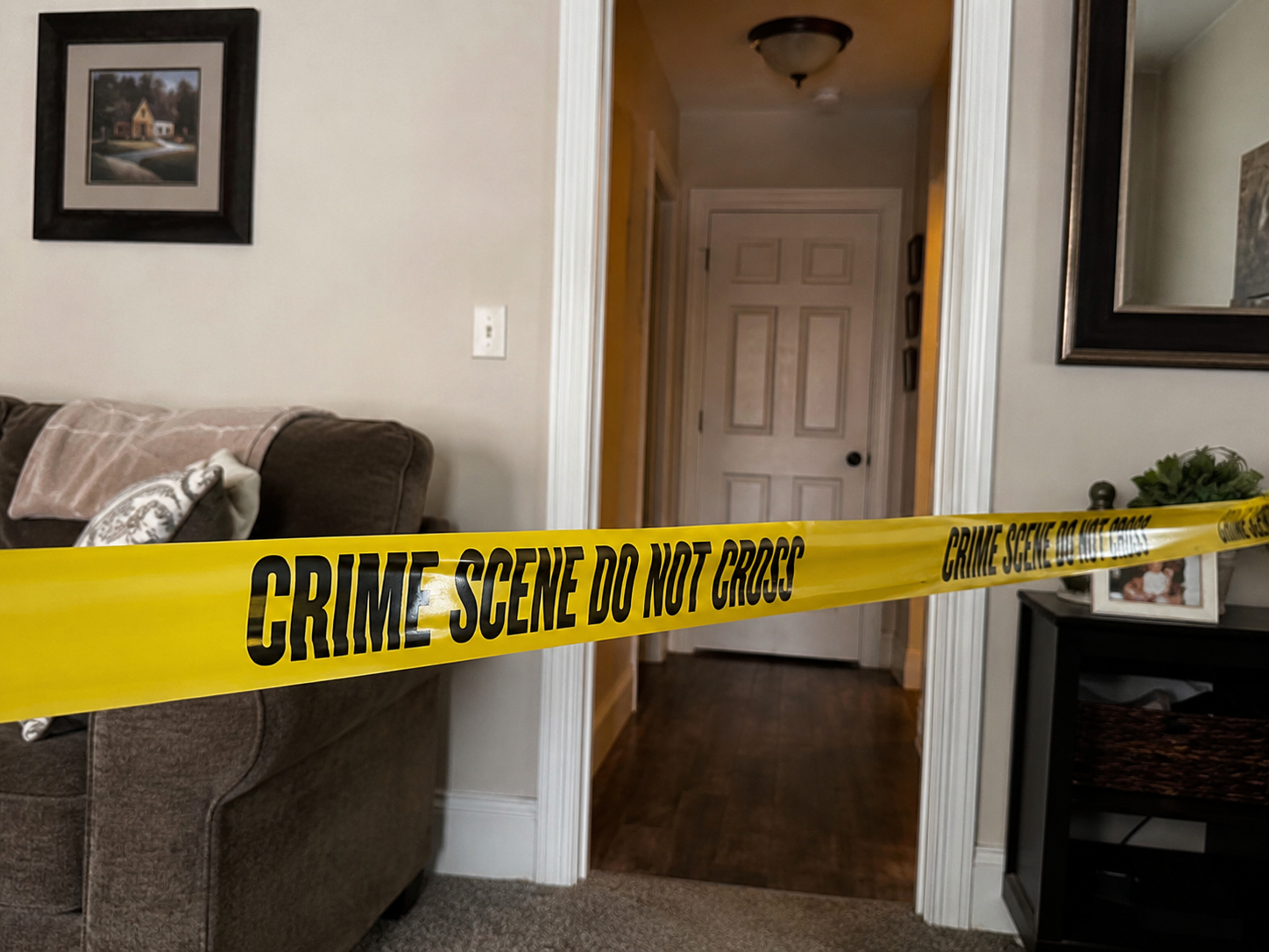 ai crime scene tape in home